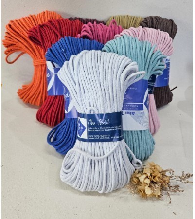 Cordão New York 4mm 100% Algodão - 50m - Cinza - Aba Têxtil