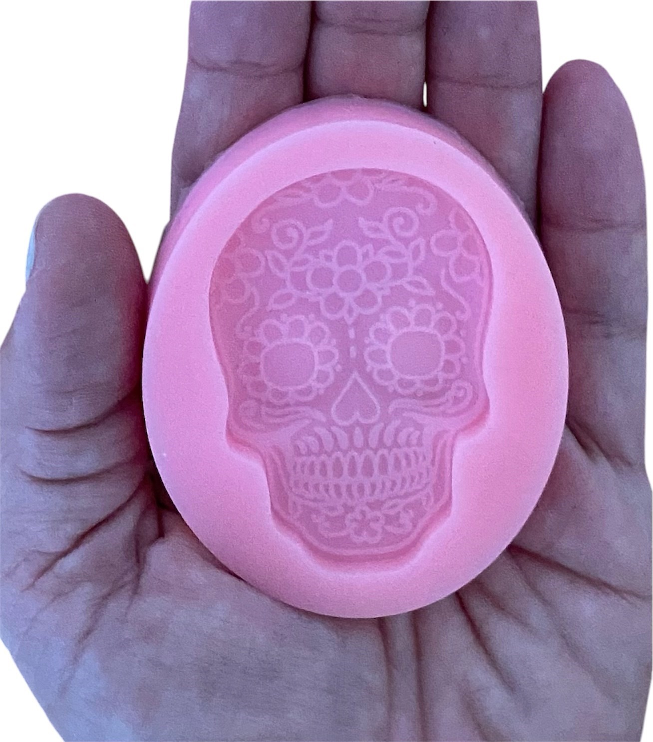 Lote molde de silicone Caveirinha 10 peças 