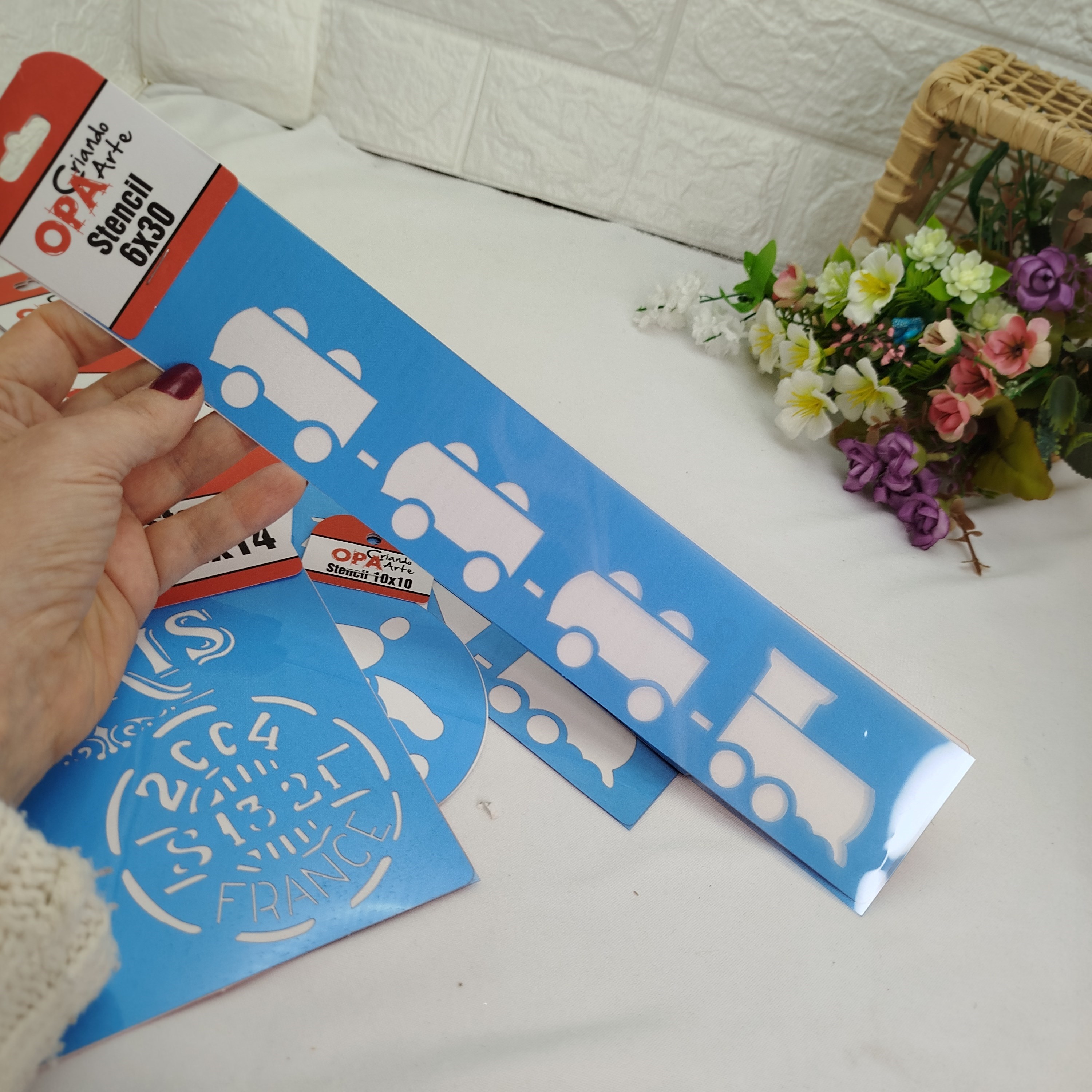 Kit de Stencil para Artesanato - 8 unidades 