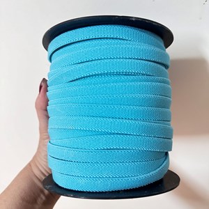 Elástico chato 10mm cor azul turquesa