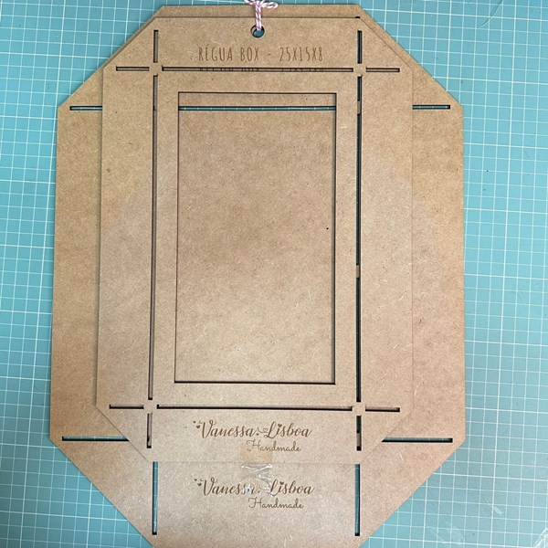 Kit de réguas para fazer caixa embalagem tamanho 25x15x8