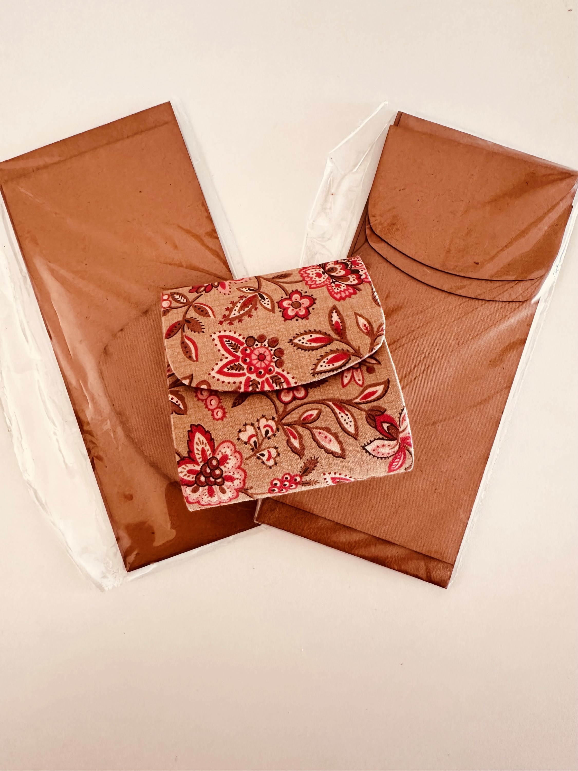 Kit cortado para cartonagem (papel couro) porta moedas