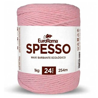  Barbante Spesso EuroRoma 24 Fios Rolo com 254 Metros Rosa Bebe