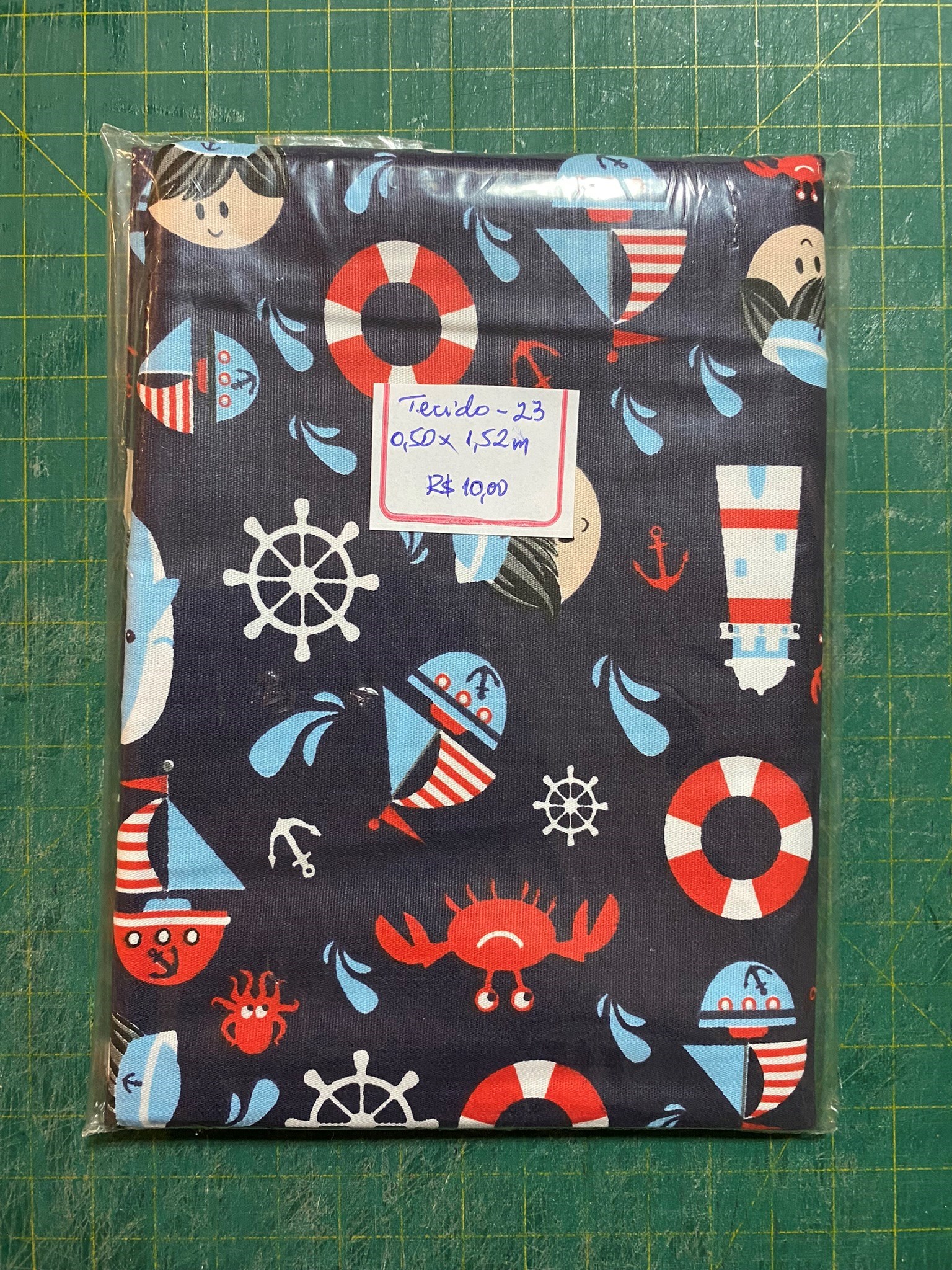 Tecido tricoline marinheiro