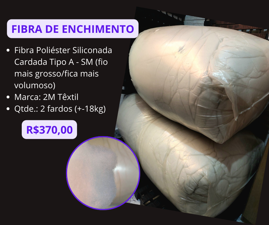 Fibra Poliéster Siliconada Cardada Tipo A - SM (Enchimento)