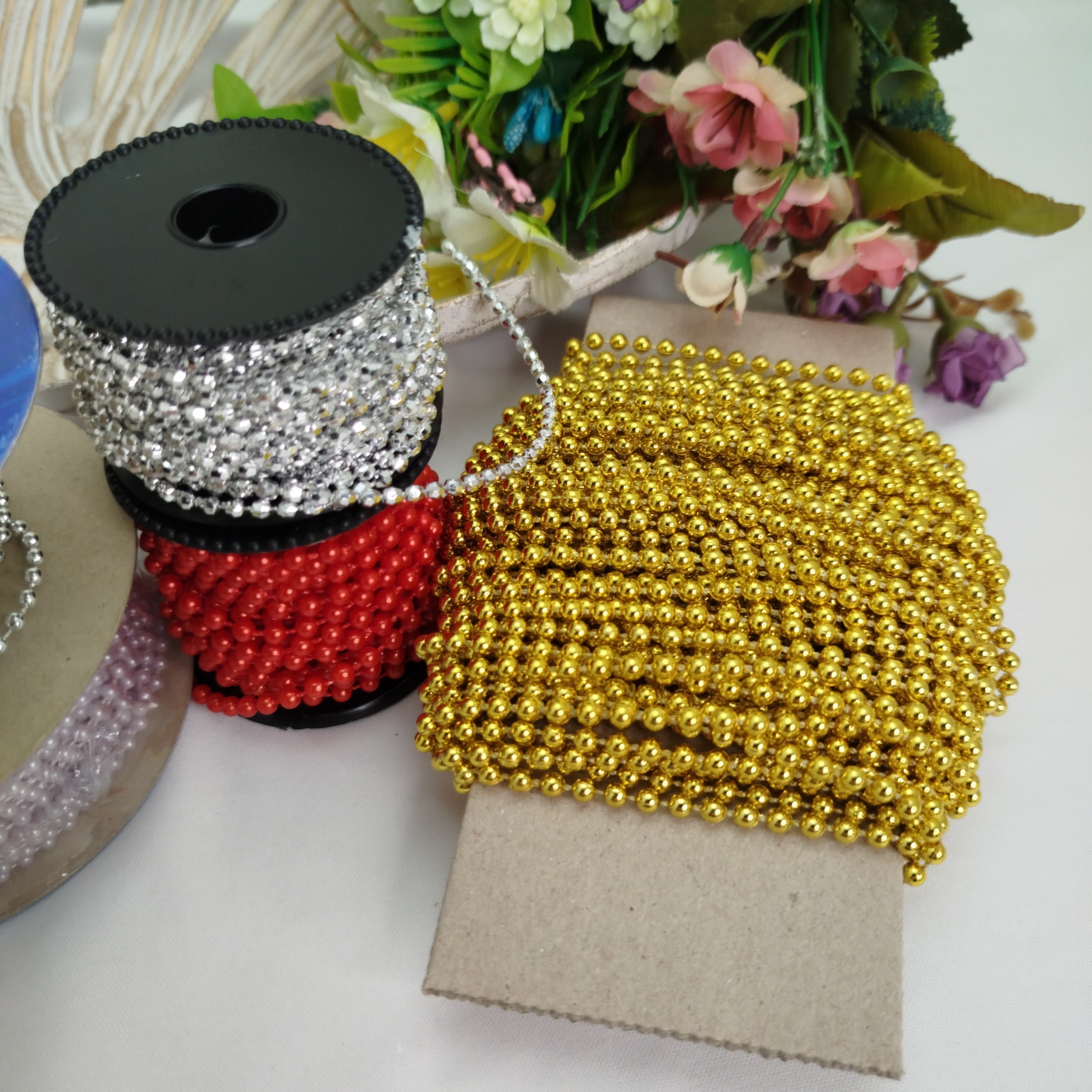 MIX Cordão de Perolas Aljofre com Várias Cores, Modelos e Metragens