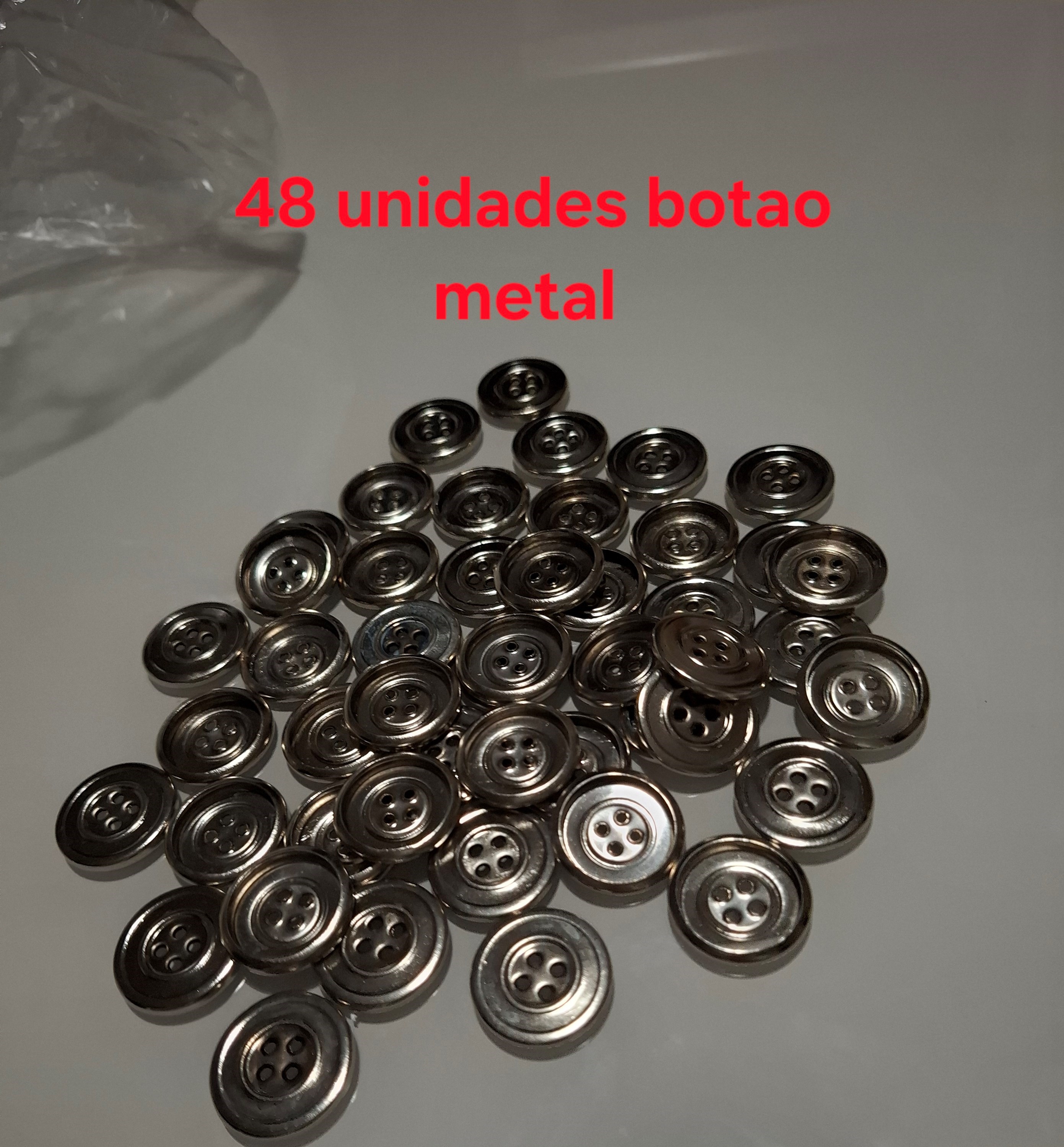 Botão metal prata 