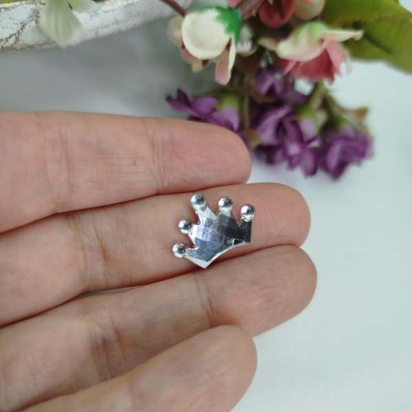 Aplique Chaton Coroa Prata 2 Pacotes - Aprox. 500 unidades