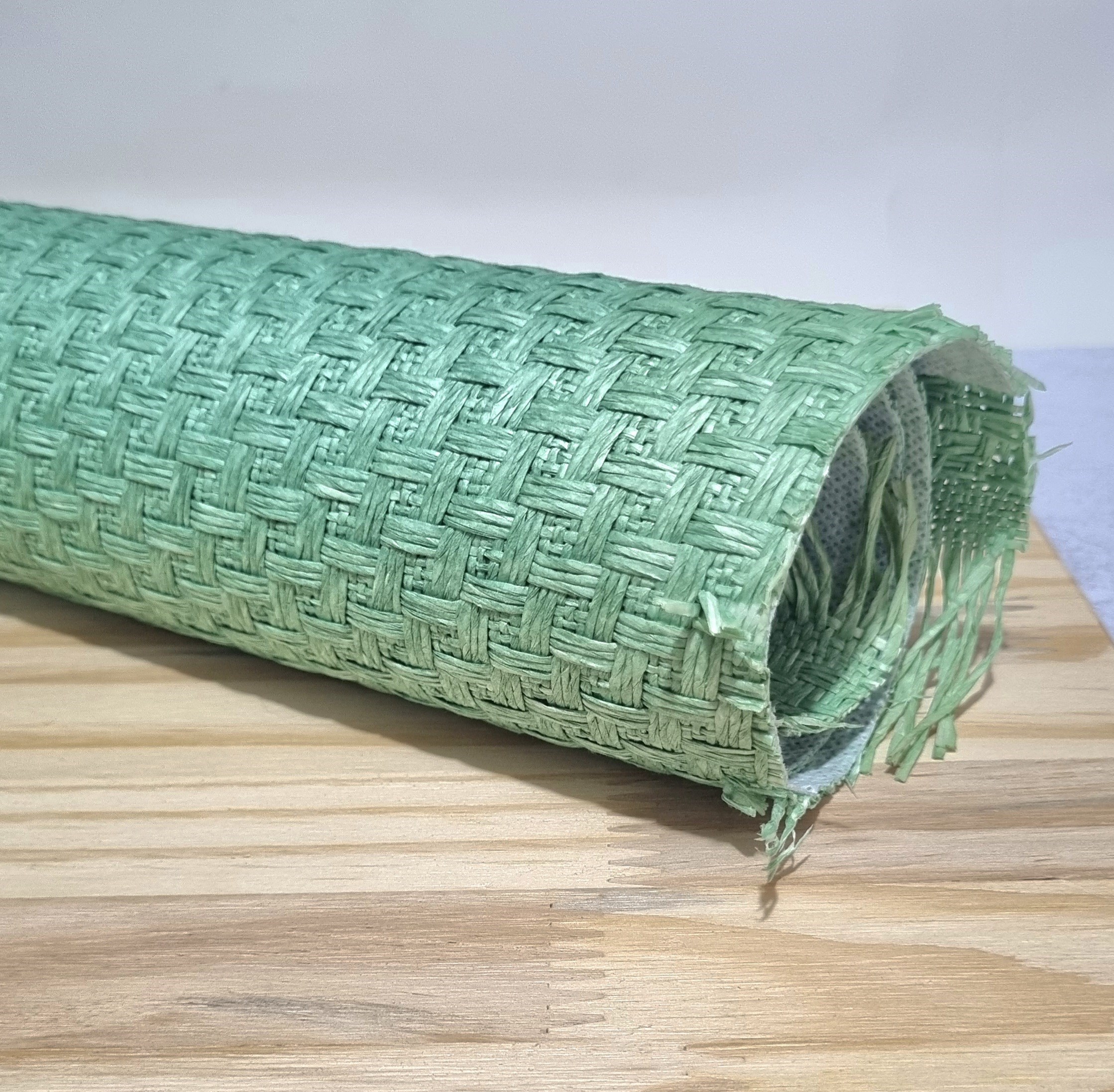 Palha trançada verde dublada