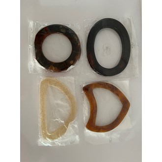 Conjunto de alças em resina, diferentes formatos e cores