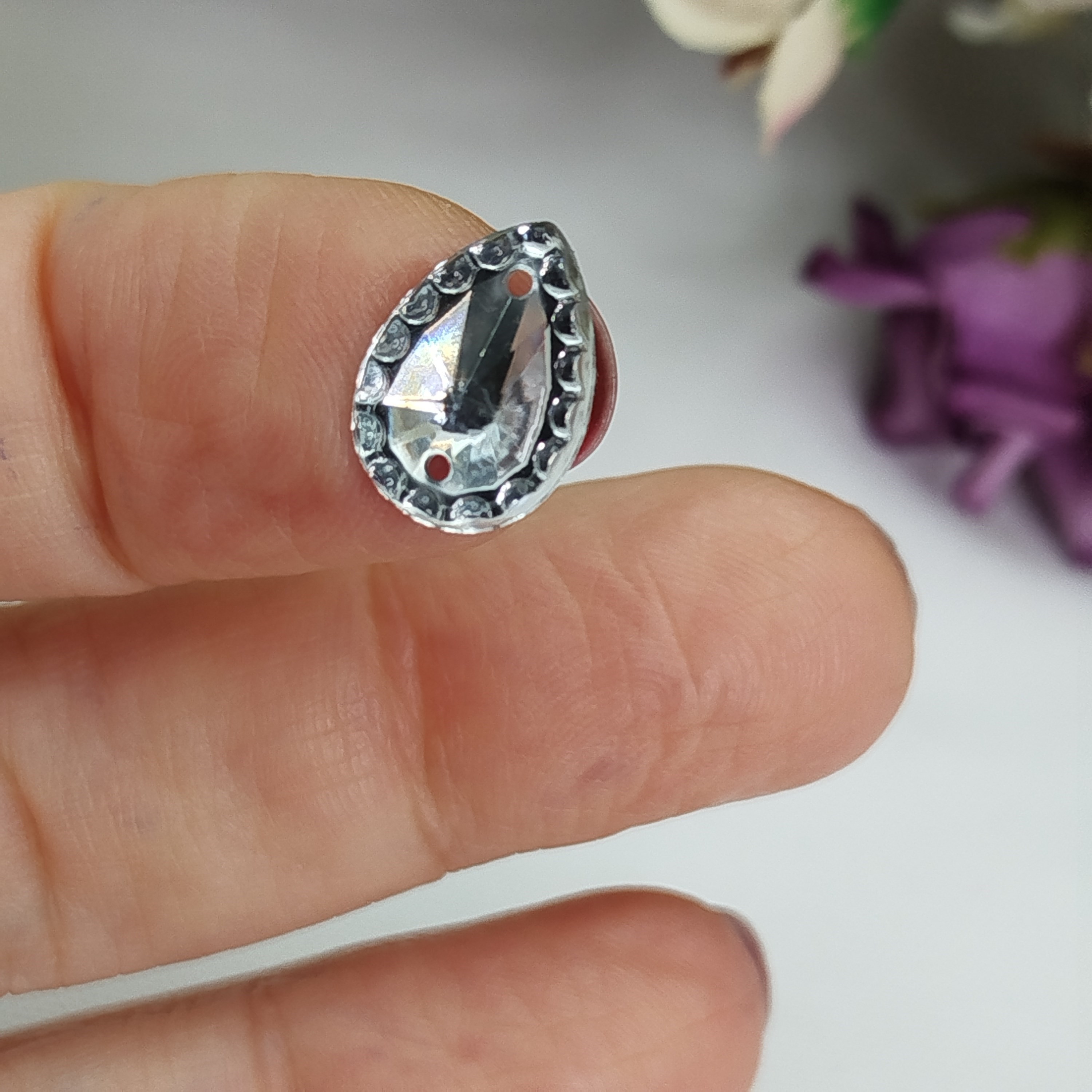 Chaton Gota Prata com Borda para Costura e Artesanato - pacote com 230 gramas