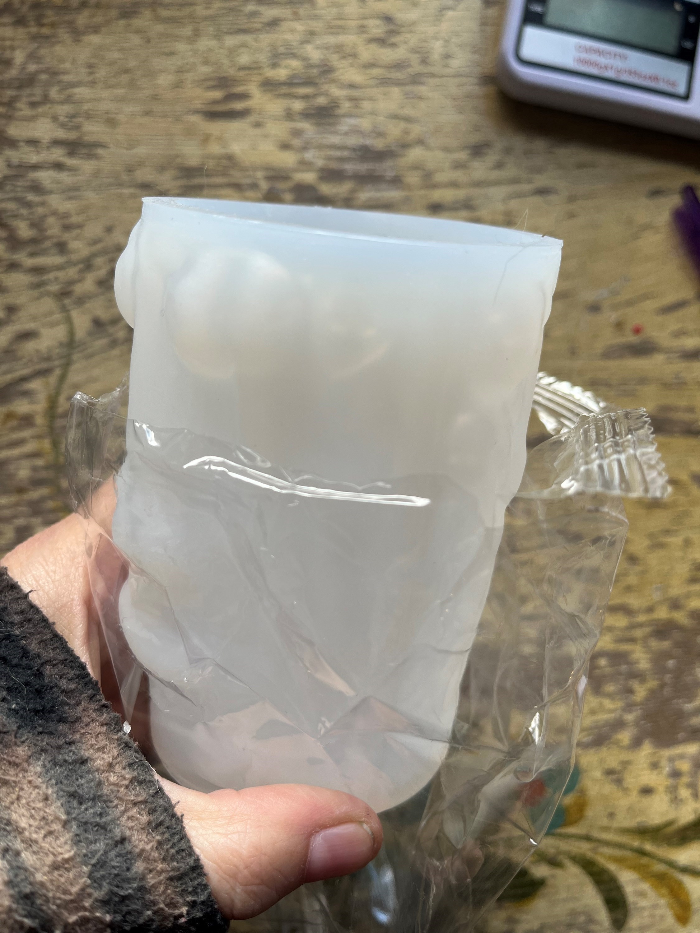 Molde de silicone flexível cilíndrico formato arabescos