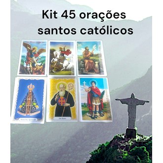 Kit 45 orações impressas, santos católicos, papel alto brilho