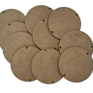 Bolacha MDF 10cm com 2 furos