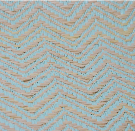 Palha Trançada Bege com Verde Água