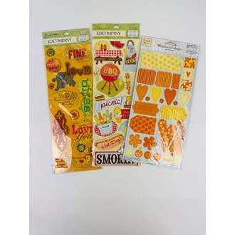 3 kits de conjuntos de apliques importados para scrapbooking