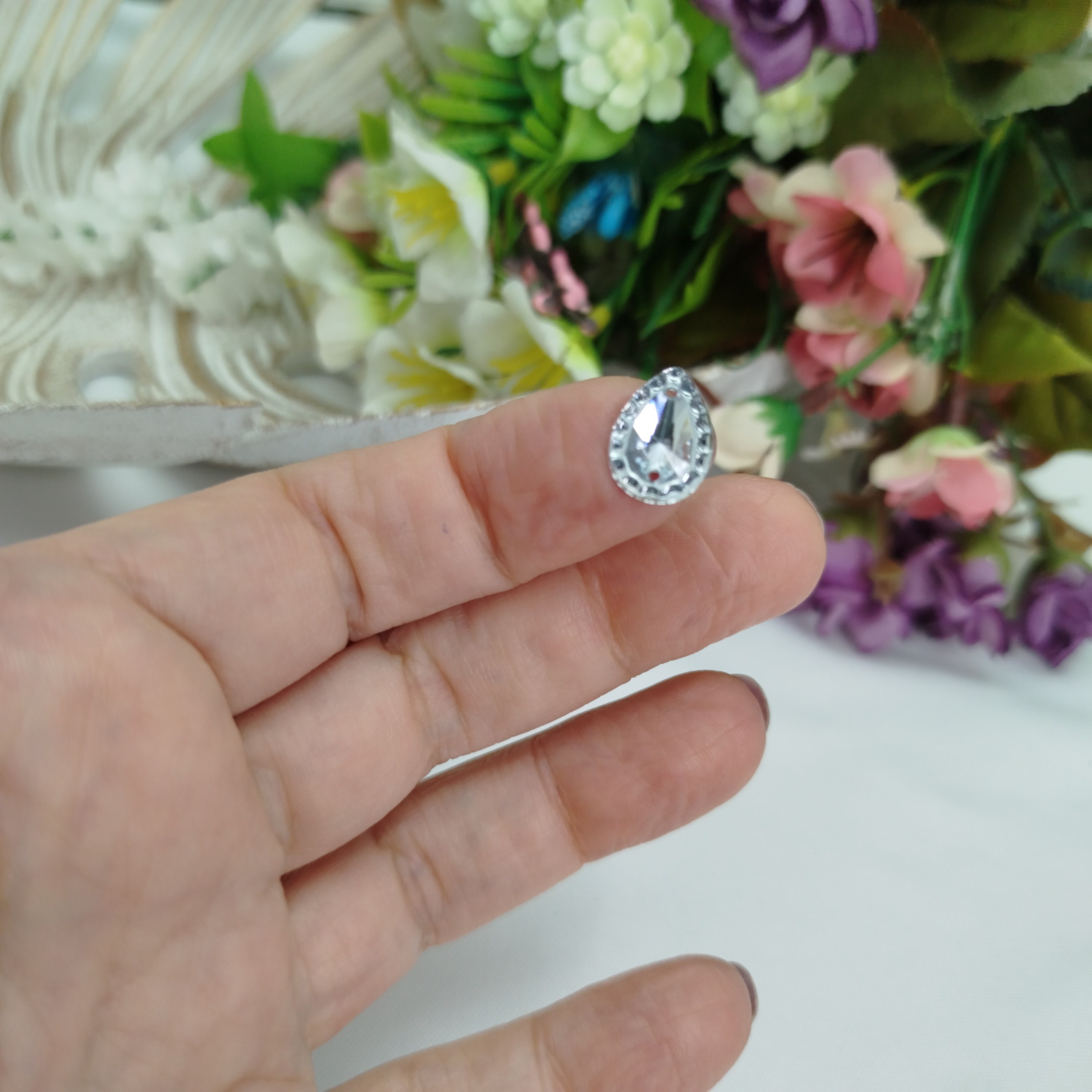 Chaton Gota Prata com Borda para Costura e Artesanato - pacote com 230 gramas