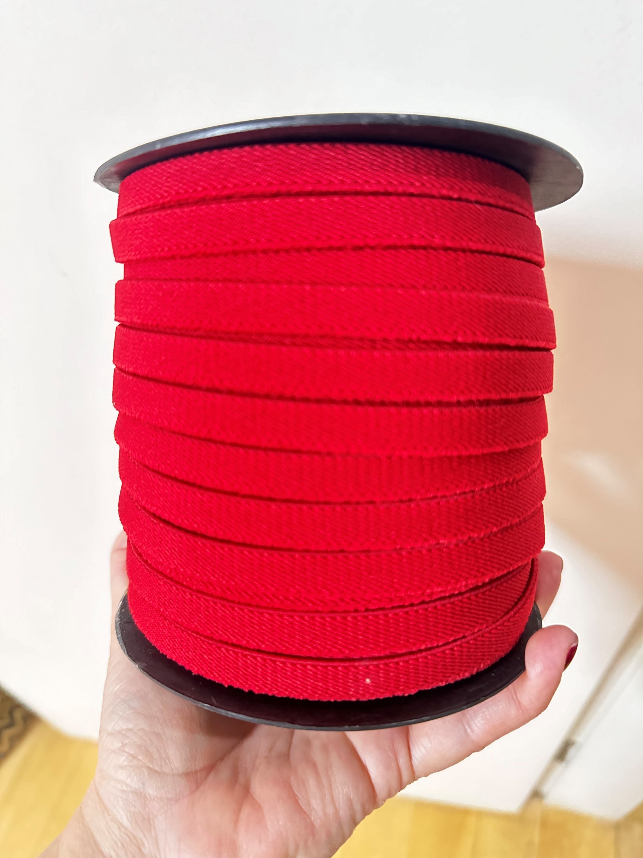 Elástico chato 10mm cor vermelho