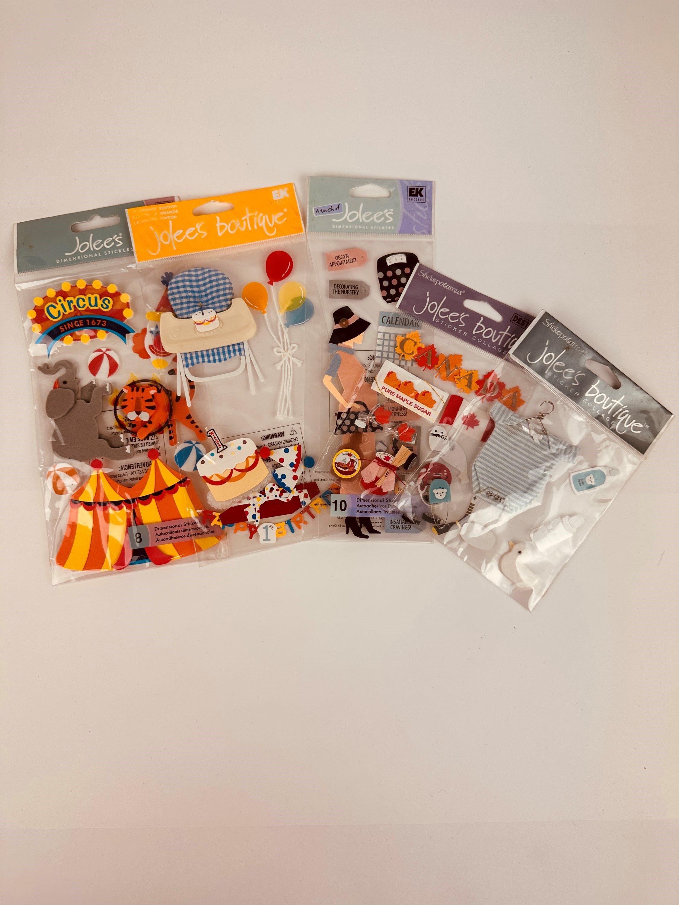 5 kits de apliques/adesivos Jolee's