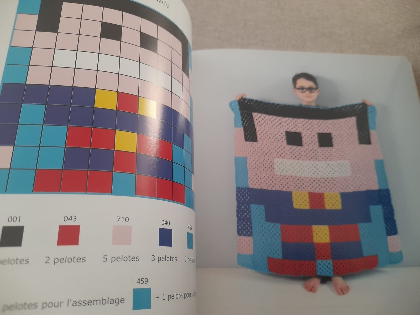 100 pixels plaids au crochet Capa comum