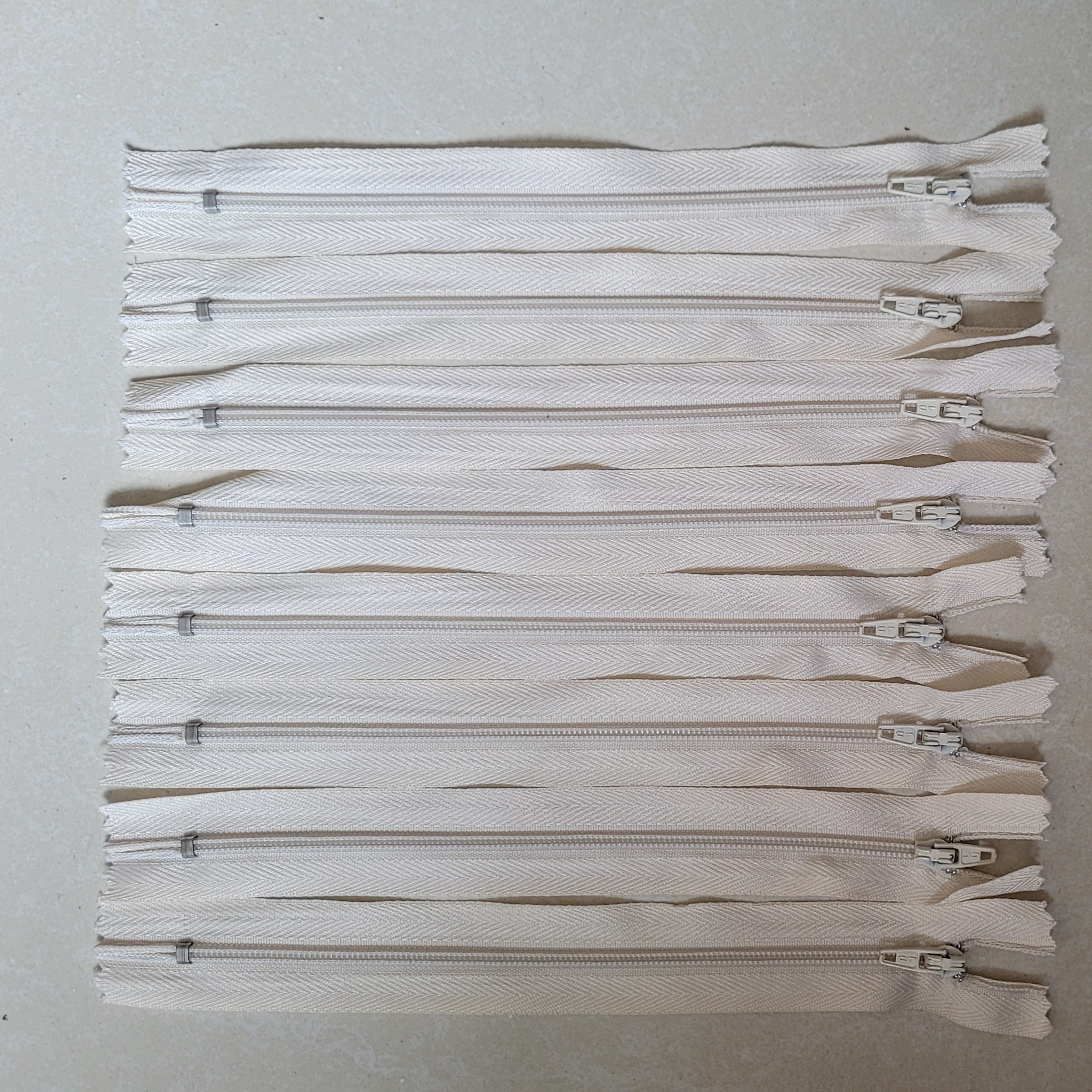 Zíper natural - kit com 8