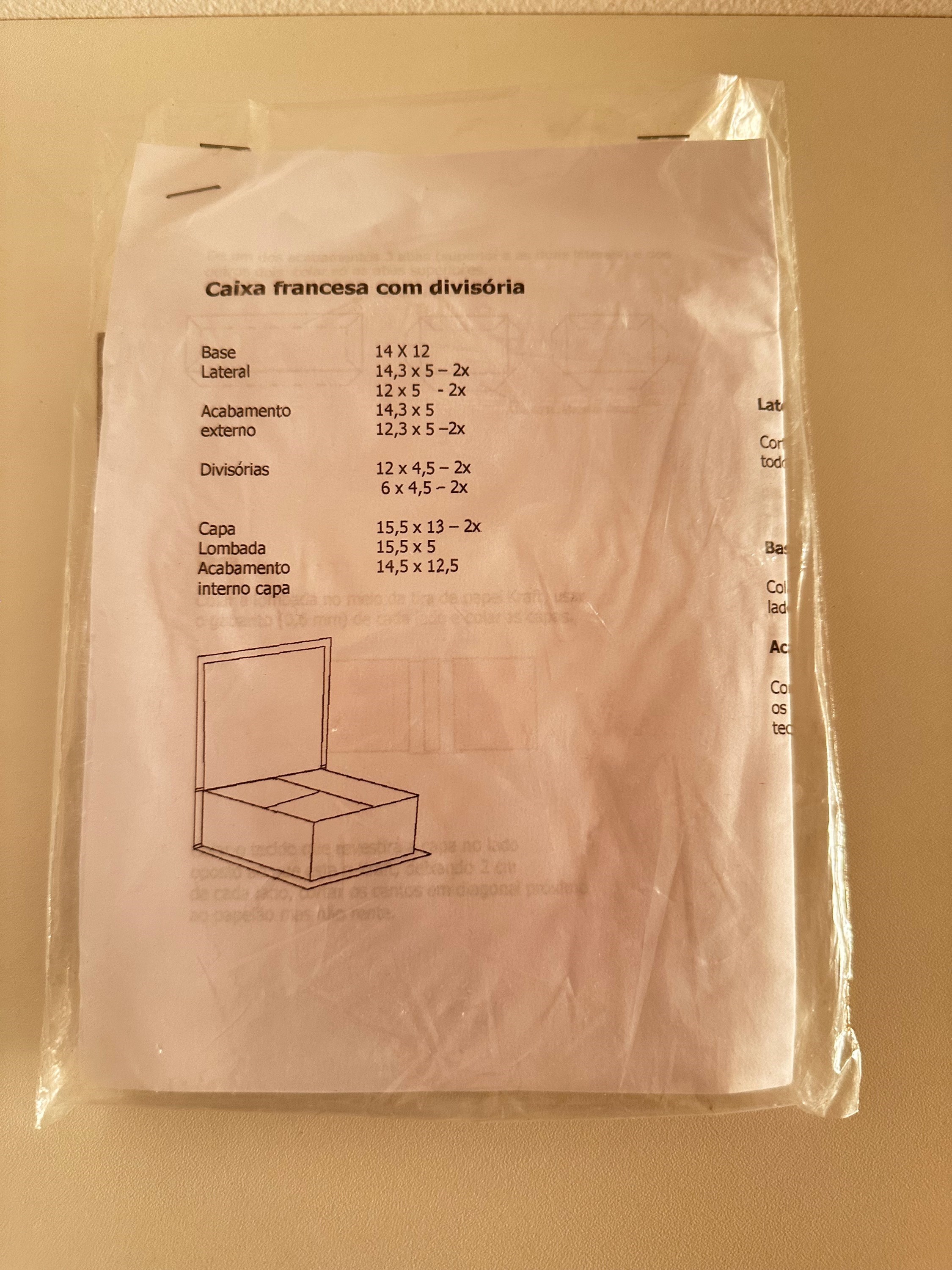 Kit de cartonagem caixa francesa