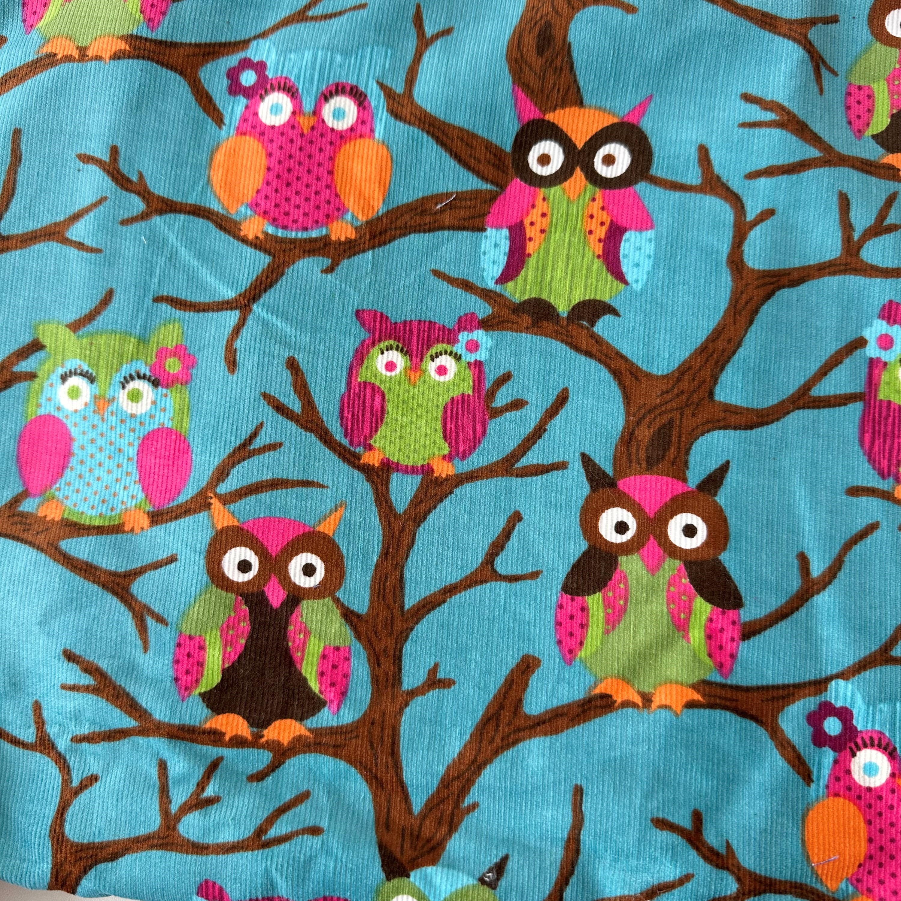 Tecido importado de Veludo Corujas