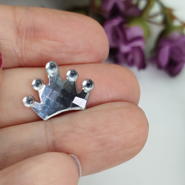 Aplique Chaton Coroa Prata 2 Pacotes - Aprox. 500 unidades