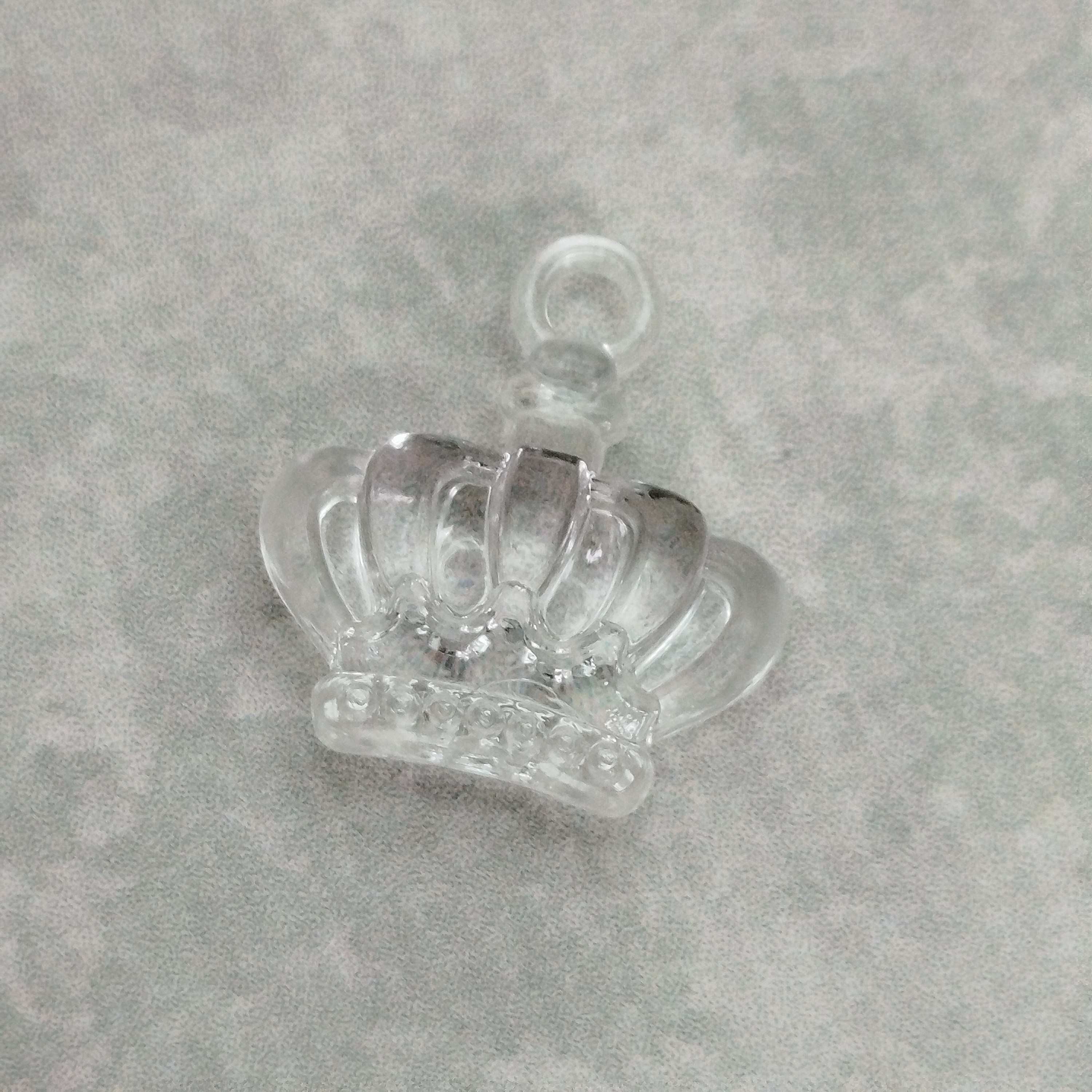 Pingente Coroa Acrilica cristal - Lote com 3 Pacotes