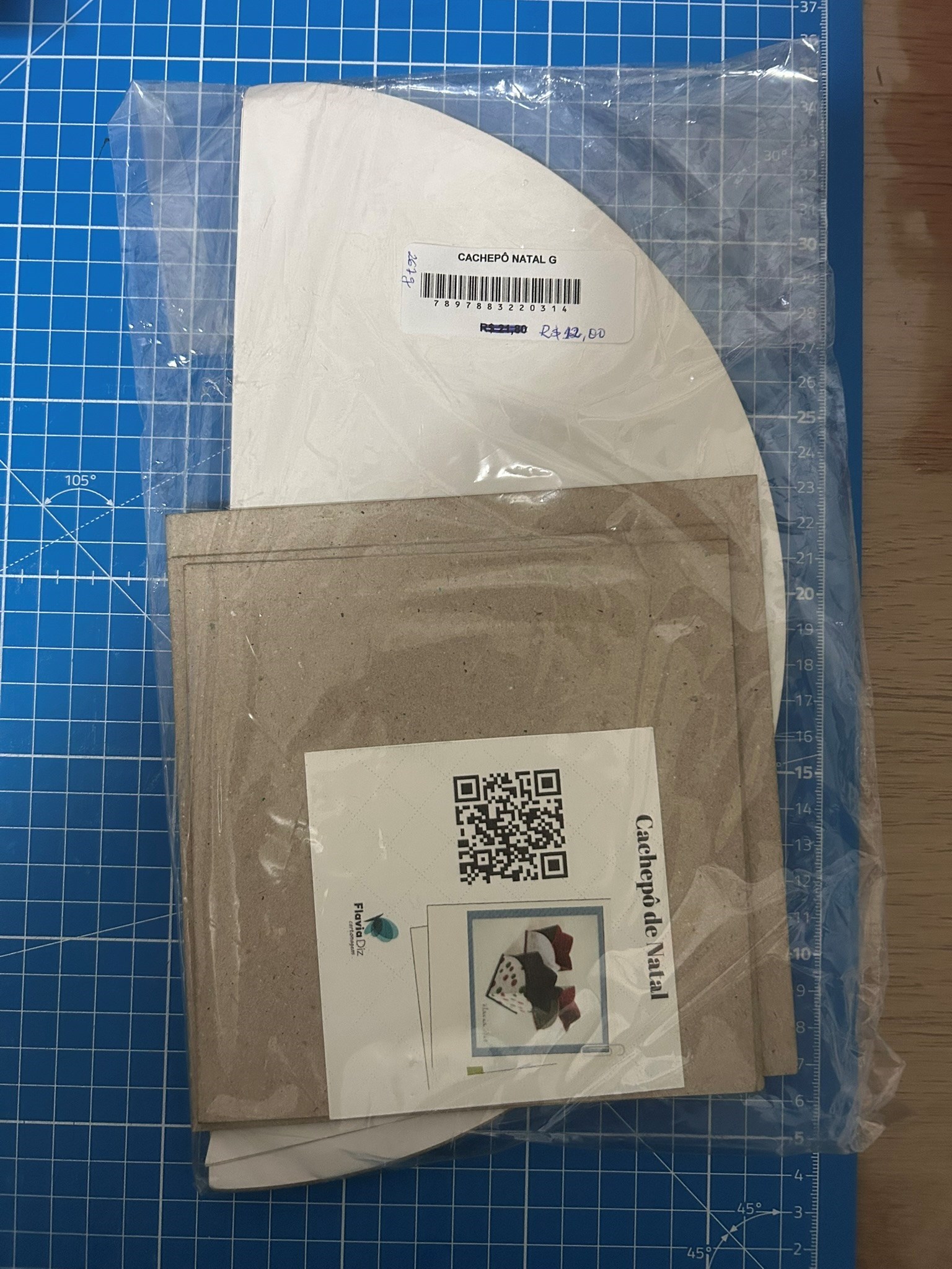 Kit de Cartonagem Flavia Diz - Cachepô de Natal G