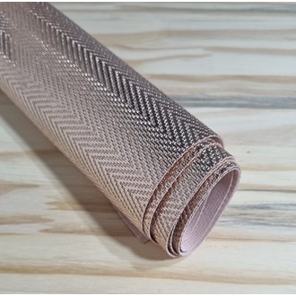 Sintético chevron rosé metalizado
