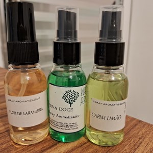 Cheirinho para embalagens - 03 unidades de 30 ml cada (Capim-limão, Flor de laranjeira e Erva-Doce)