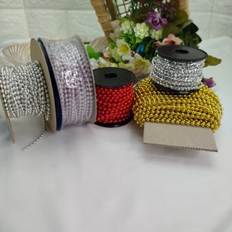 MIX Cordão de Perolas Aljofre com Várias Cores, Modelos e Metragens