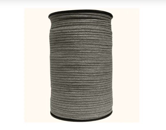 Cordão Agulhado de Algodão 5mm Boho - Cinza Elefante