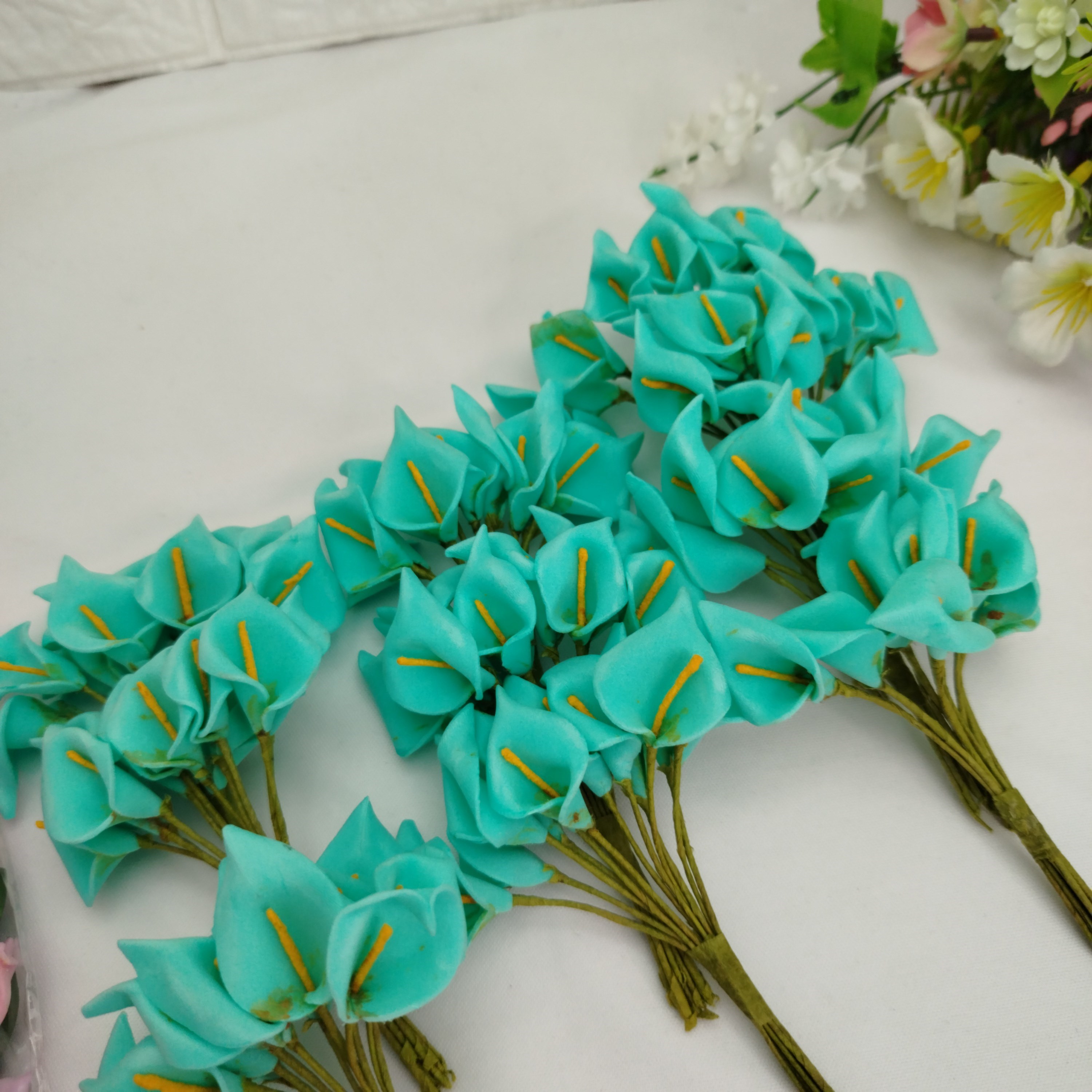 Mini Copo de Leite - Florzinha em EVA - Rosa e Verde - 290 flores