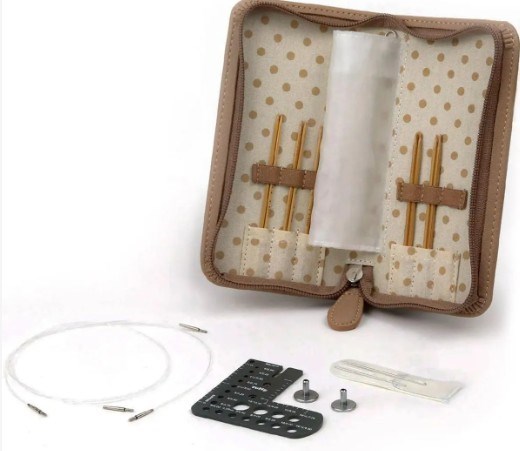 Kit de Agulhas Circulares Intercambiáveis de Bambu Curta Carry C Fine Gauge - Tulip