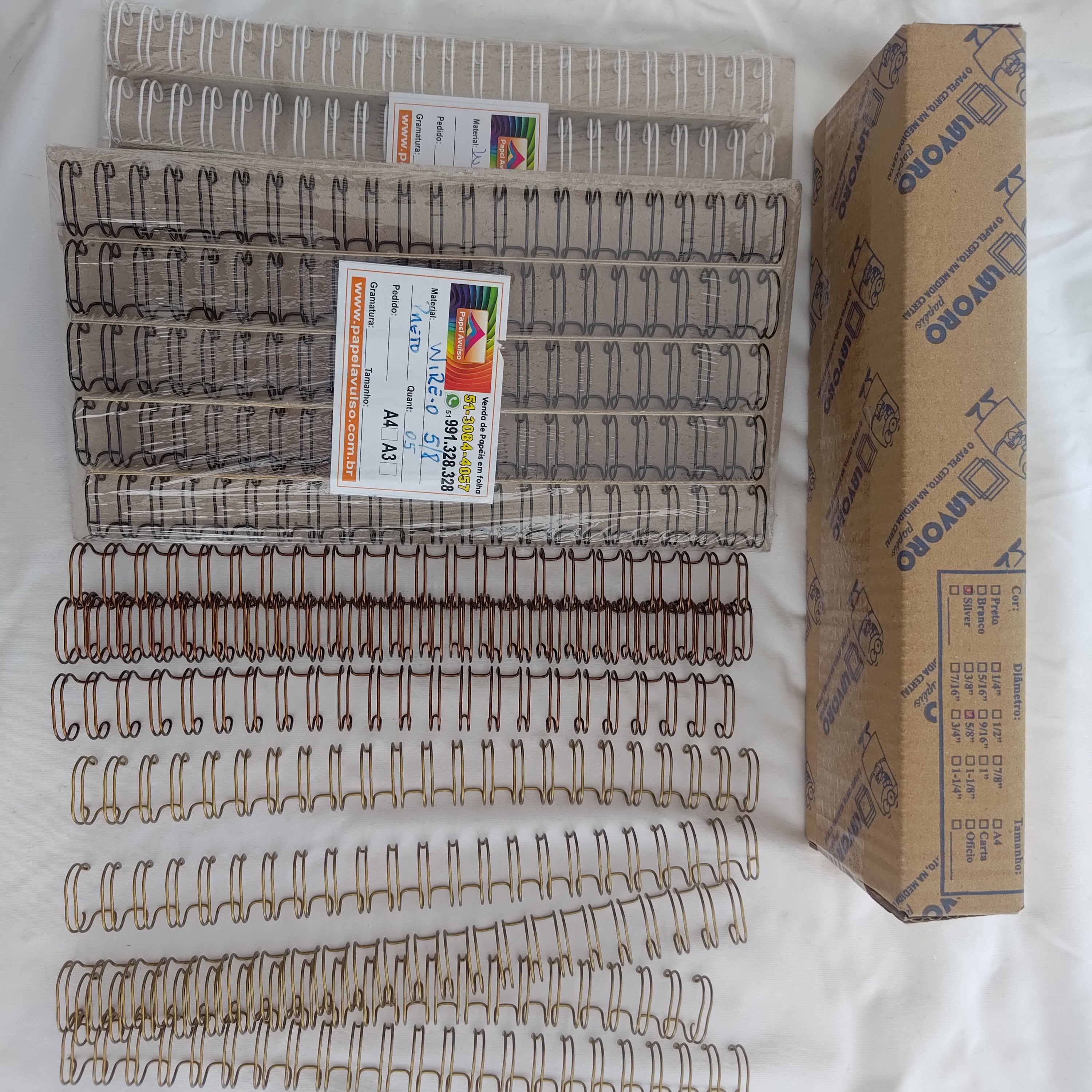 Wire-o diversos tamanhos e cores 66 peças