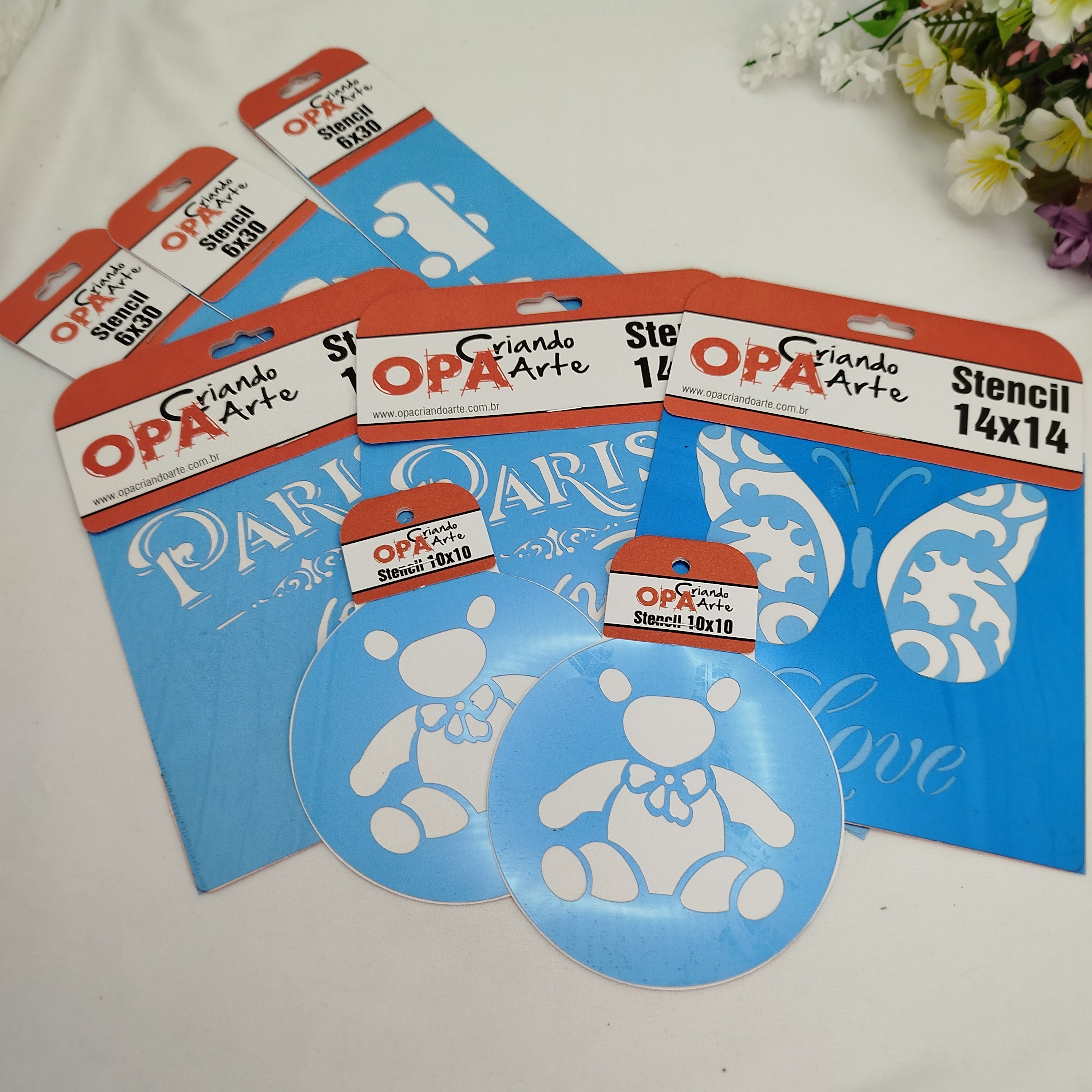 Kit de Stencil para Artesanato - 8 unidades 