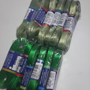 Kit com 12 fitas de cetim verde n.02