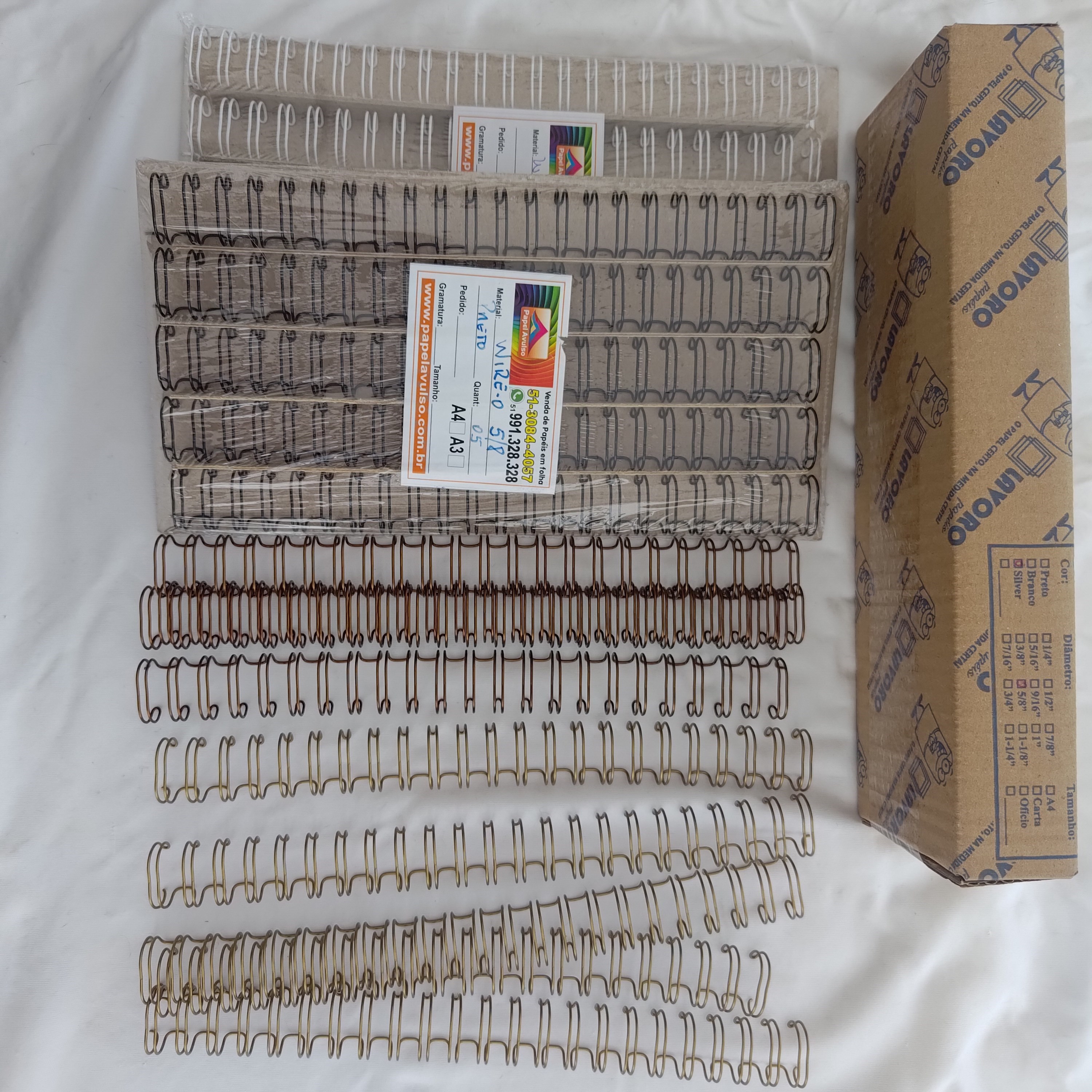 Wire-o diversos tamanhos e cores 66 peças