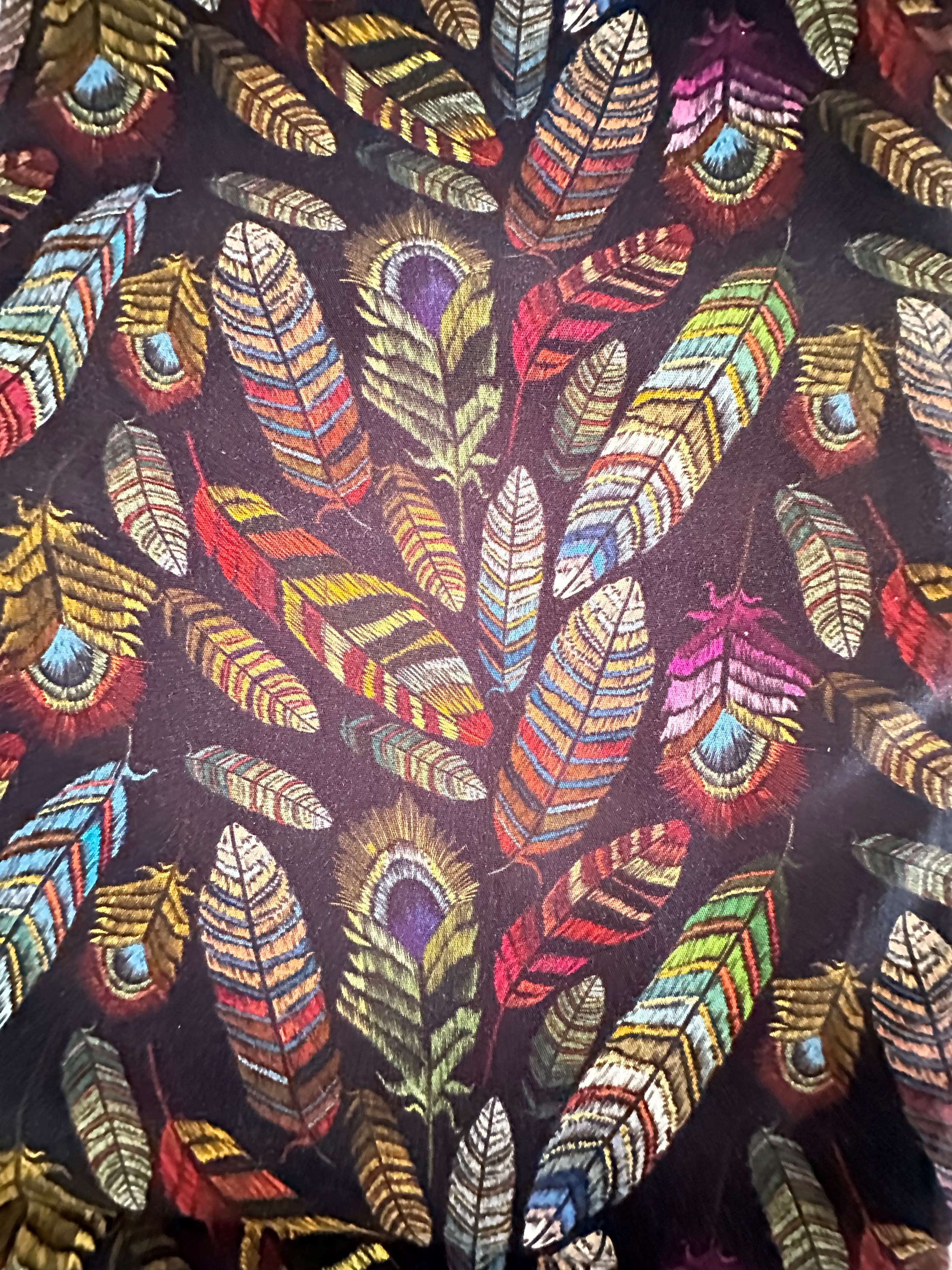 Tecido Boho Penas Renata Blanco