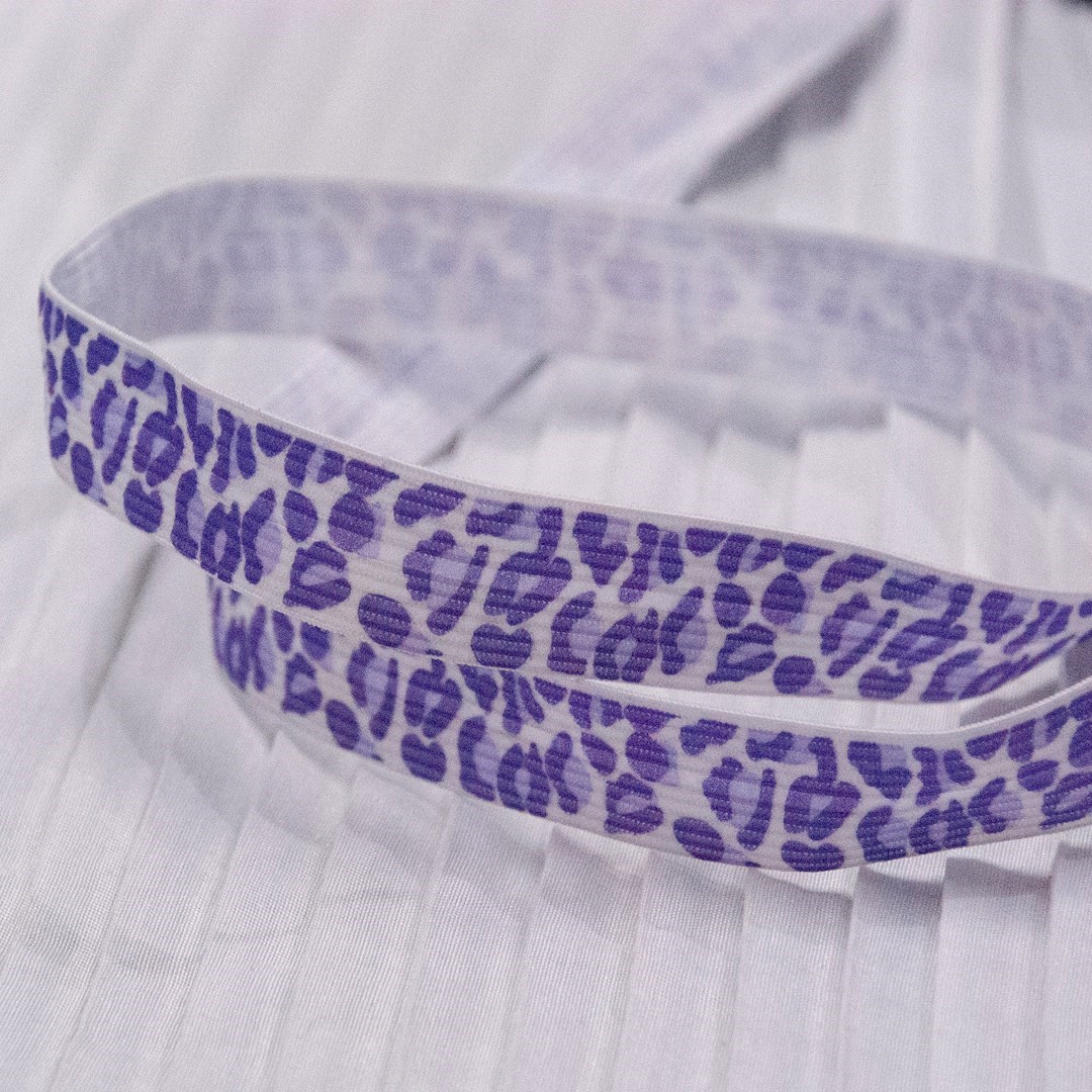 Elástico Viés Onça Lilás - 17mmx50m