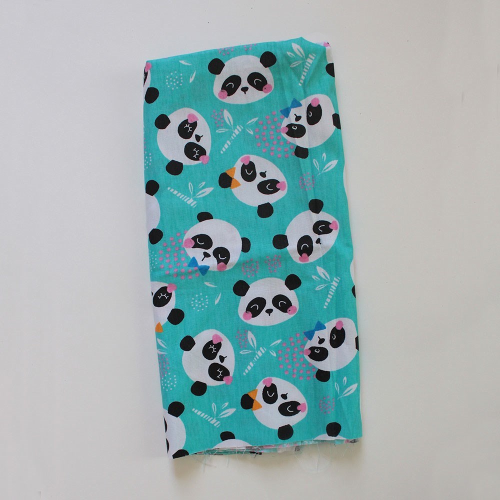 Tricoline Verde Pandas