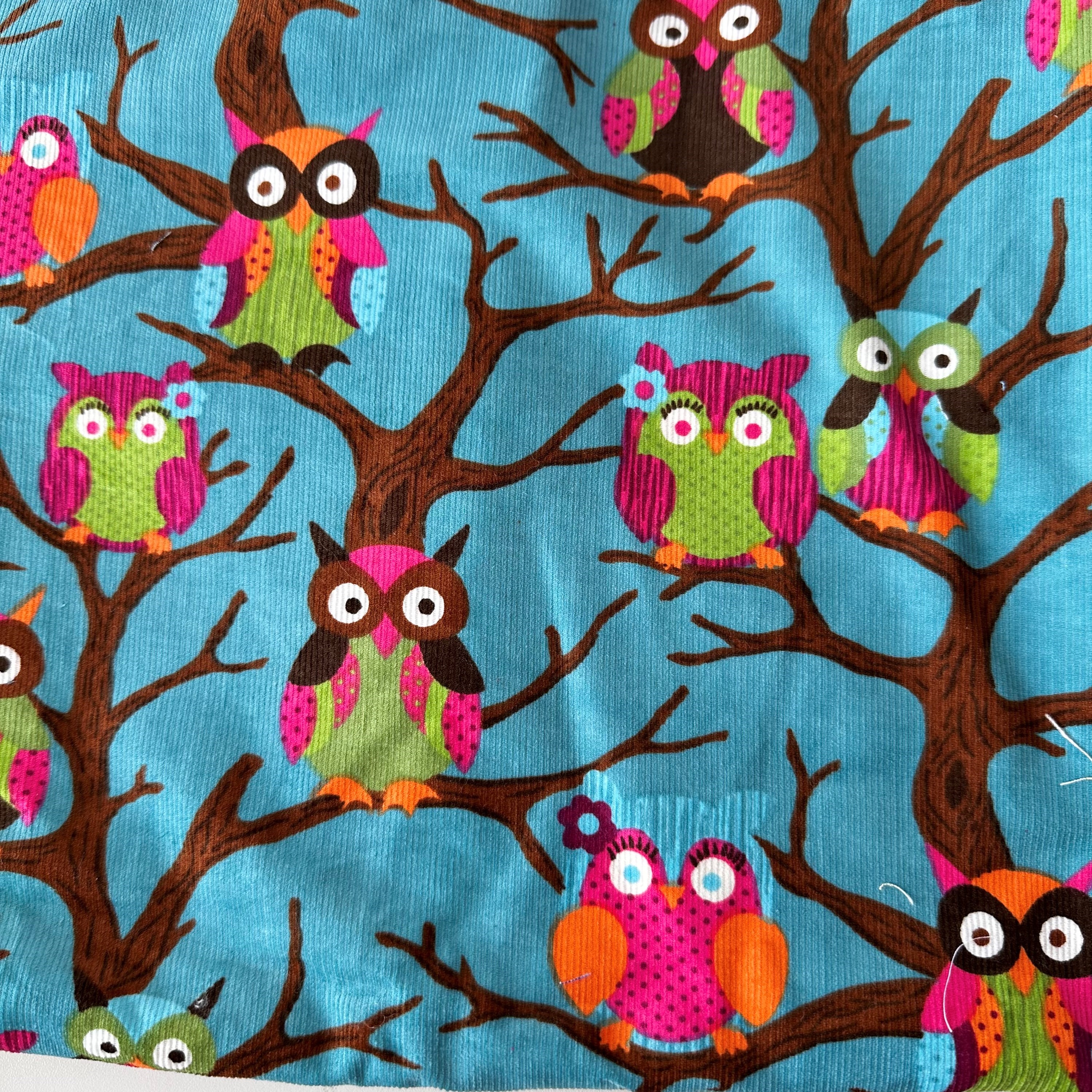 Tecido importado de Veludo Corujas