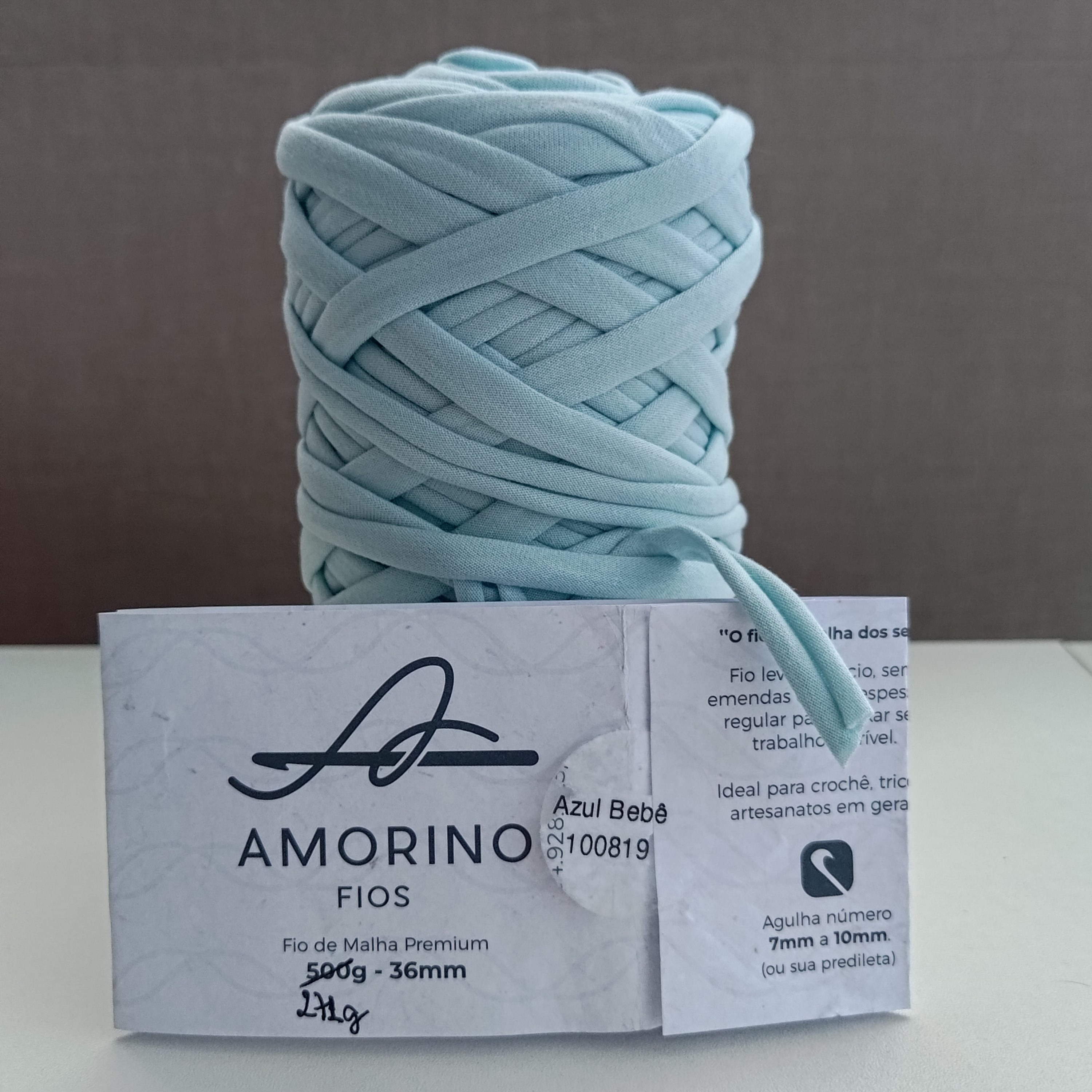 Fio de malha Amorino 36mm usado Azul Bebe 