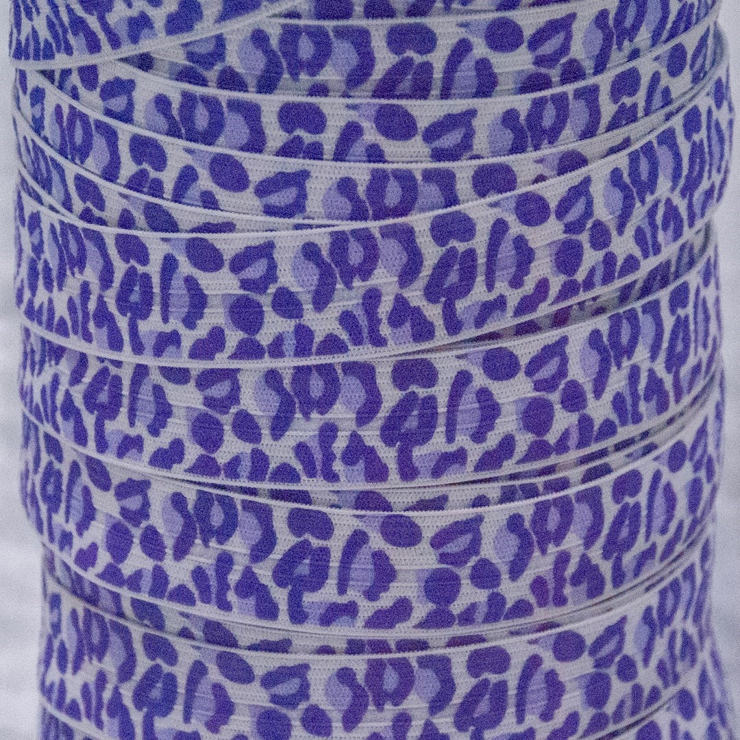 Elástico Viés Onça Lilás - 17mmx50m