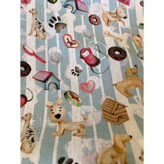 Tecido tricoline digital cachorrinhos 