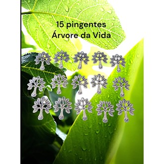 Kit 40 peças Árvore da Vida, pingentes em metal, prata envelhecida, peças para montagem