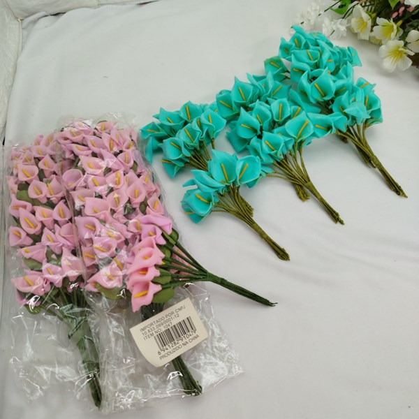 Mini Copo de Leite - Florzinha em EVA - Rosa e Verde - 290 flores