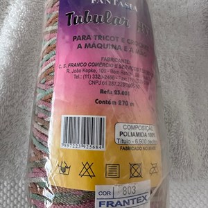 Kit 2 cones Fio Tubular 3mm 100% poliamida 6900 tex artesanato tricô/crochê